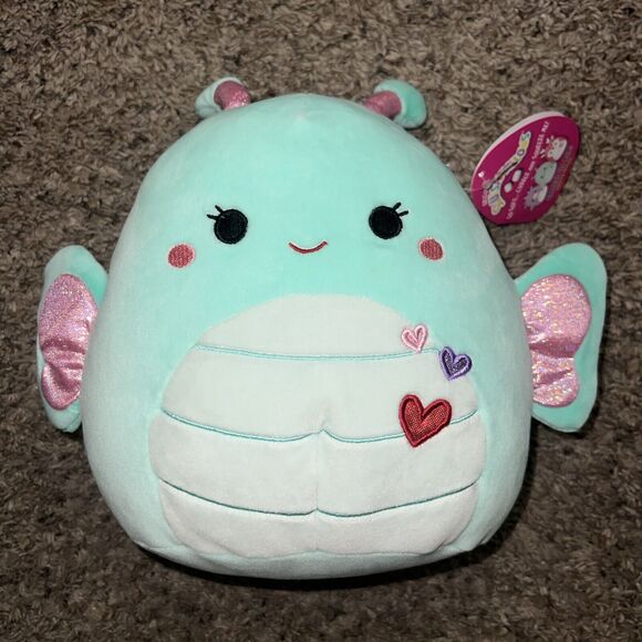 Kellytoy Other - Squishmallow Teal Pink Butterfly Reina Plush Kellytoy‎ Soft EUC 8”